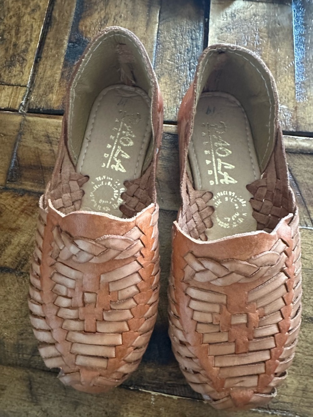 Kids Braided Leather Moccasins in Tan - Comfortable Slip-On